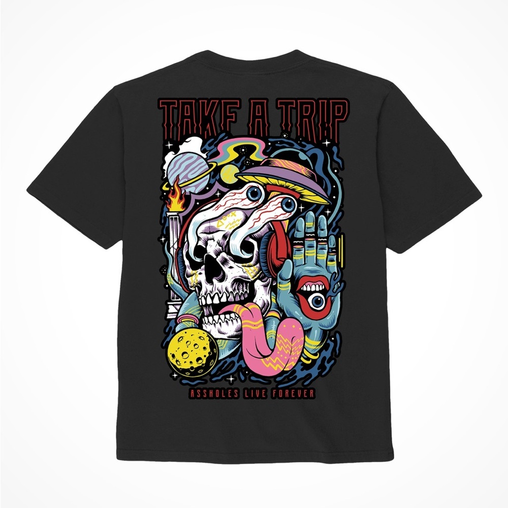 Take A Trip Skull - Black T-Shirt - LINDA
FINEGOLD, EUC
